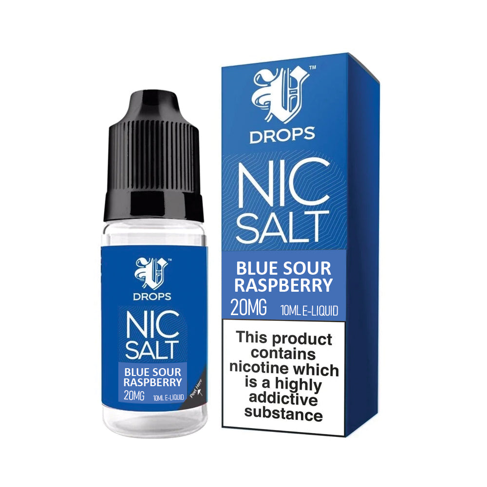 Blue Sour Raspberry Nic Salt E-Liquid V Drops - Rainbow Range